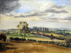 YOUNGMAN NAN,extensive wooded landscape with steam train,,1943,Biddle and Webb GB 2013-01-11