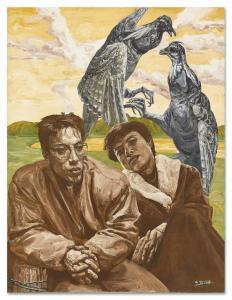 YU HONG 1966,Ideal State (Double Portrait with Birds of Prey),1992,Sotheby's GB 2022-10-06
