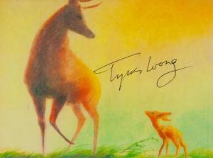 YU WONG Tyrus 1910-2016,Postcard of Bambi concept, with autograph of Tyrus,888auctions CA 2018-08-16