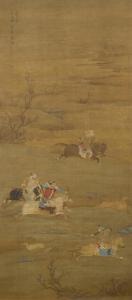 YUAN Yu Mei 1975,Mongol Hunters,1688,Bonhams GB 2017-03-21