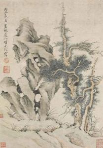 Yuanbian Xiang 1525-1590,TREE AND ROCK,1576,Christie's GB 2015-03-18
