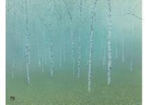 YUJI SASAKI 1951,Hazy birch grove,Mainichi Auction JP 2021-11-12