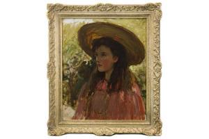 YULE William James 1868-1900,A YOUNG GIRL IN WIDE-BRIM HAT,McTear's GB 2018-03-14