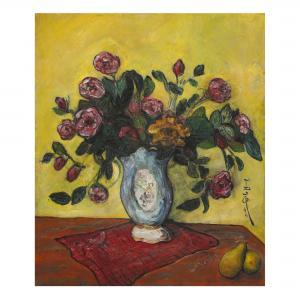 YULIANG PAN 1895-1977,BOUQUET DE ROSES / BOUQUET OF ROSES,1944,New Art Est-Ouest Auctions 2022-09-24