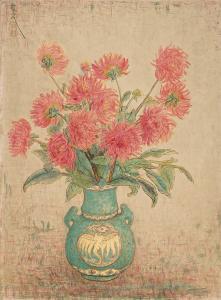 YULIANG PAN 1895-1977,CHRYSANTHEMUMS IN A GREEN VASE,Sotheby's GB 2013-10-05