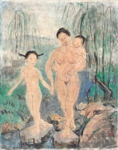 YULIANG PAN 1895-1977,Mother and children,1950,Sotheby's GB 2024-04-06