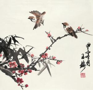 YULOU Liu 1941,BIRDS AND PLUM,China Guardian CN 2015-06-27