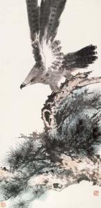 YUN QIAO 1800-1800,PINE TREE AND EAGLET,Hosane CN 2008-06-26