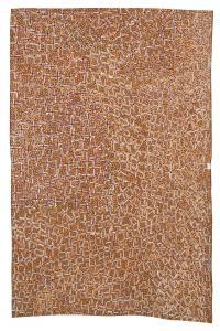 YUNUPINGU Gulumbu 1945-2012,Untitled natural earth pigments on bark 8,Leonard Joel AU 2021-02-24