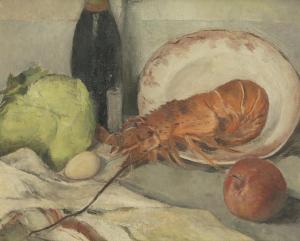 YUNYU TANG 1906-1992,STILL LIFE WITH LOBSTER AND FRUITS,Sotheby's GB 2014-10-06