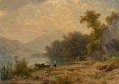 ZÜND Robert 1827-1909,Lake landscape with boat,1864,Galerie Koller CH 2008-12-06