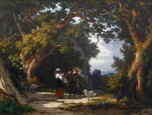 ZÜND Robert 1827-1909,Landschaft mit Zigeunern,Beurret Bailly Widmer Auctions CH 2024-03-13