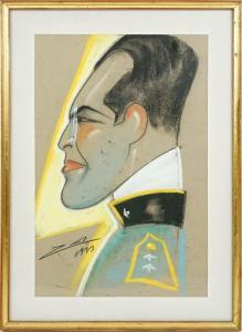 ZA NINO 1906-1996,Caricatura di ufficiale in divisa,Pirone Casa d'Aste IT 2023-05-04
