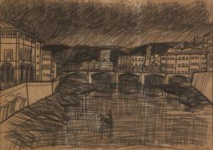 ZABAR Shimon 1926-2007,Ponte Vecchio, Firenze,Tiroche IL 2019-07-06