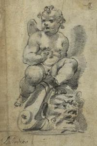 ZABARELLI ADRIANO 1610-1680,Auf einem Groteskenkopf thronender Putto.,Galerie Koller CH 2007-09-17