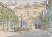 ZACH Anton Karl 1868-1959,Interior courtyard and a view of a garden,1911,Palais Dorotheum 2014-04-28