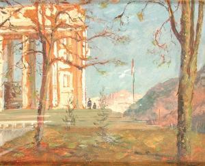 ZAGO Luigi 1894-1952,Paesaggio con architetture,1952,Antonina IT 2001-12-01