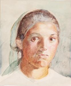ZAHRTMANN Kristian 1843-1917,A young Italian woman,1901,Bruun Rasmussen DK 2024-01-29