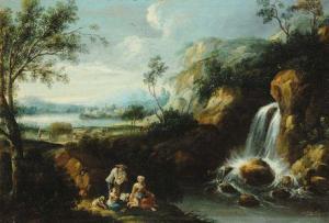 ZAIS Gaetano 1765-1788,Paesaggio fluviale con cascata e figure,Cambi IT 2011-09-26