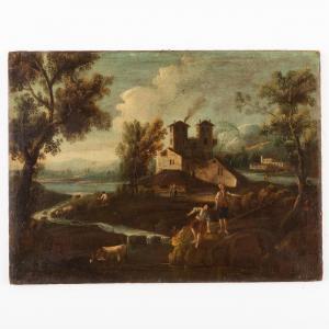 ZAIS Gaetano 1765-1788,Paesaggio fluviale con figure,Wannenes Art Auctions IT 2023-02-02