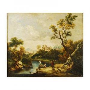 ZAIS Giuseppe 1709-1784,Par de paisajes fluviales con figuras,Alcala ES 2009-12-02