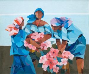 ZALAMEDA Oscar 1930-2010,Flower Vendors,1980,Leon Gallery PH 2024-03-09