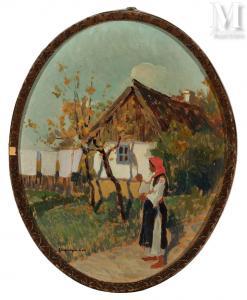 ZAMPHIROPOL Dall 1883-1951,Jeune paysanne dans le jardin,Millon & Associés FR 2022-11-29