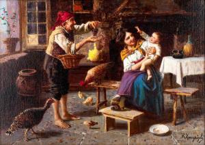 ZAMPIGHI Eugenio 1859-1944,Music making in a rustic interior Entertaining the,Tennant's 2024-03-16