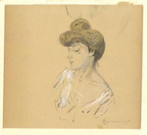 ZANDOMENEGHI Federico 1841-1917,Profilo di donna,Gliubich Casa d'Aste IT 2023-12-20