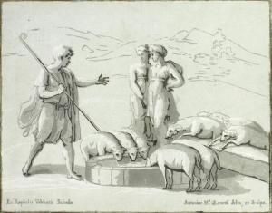 Antonio Maria Ii Zanetti - Figures And Sheep At A Well