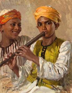 ZANIERI Arturo 1870-1955,Egyptian boy on his flute,1931,Bonhams GB 2010-05-13