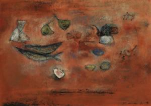 Zao Wou Ki 1920-2013,Nature morte aux poissons,1953,Christie's GB 2013-05-25