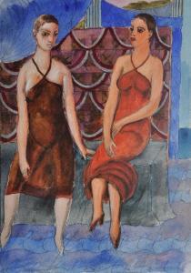 Zardins Adolf 1890-1967,Lady in red and lady in brown,1935,Antonija LV 2024-04-01