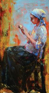 zarnitsky anna 1964,Girl Reading,Tiroche IL 2015-06-27