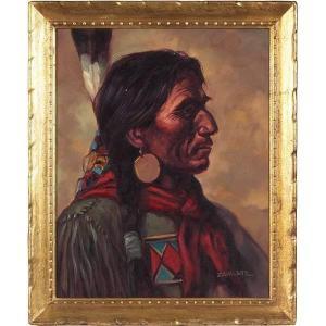 ZAVALETA Severo Enrique,Portrait of a Native American,20th Century,Treadway US 2007-06-01