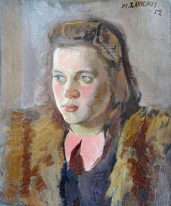 ZAVICKIS Matiss 1911-1988,Portrait,1952,Antonija LV 2020-06-25