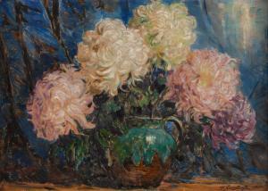 ZAWADZKI Stanislaw 1878-1960,Chrysanthemums in a vase,1945,Desa Unicum PL 2023-12-19