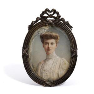 ZEHNGRAF Johannes,portrait of Queen Alexandrine of Denmark (1879–195,1900,Bruun Rasmussen 2023-05-29