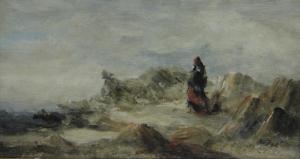 ZEITTER John Christian 1824-1862,Figure looking out to sea,Burstow and Hewett GB 2013-03-27