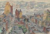 ZELENKO Michael 1890-1950,Hudson River from New York,1947,Aspire Auction US 2015-09-03