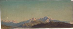 ZELLER Friedrich 1817-1896,Alpenkamm im Abendlicht,1852,Galerie Bassenge DE 2022-12-01