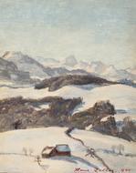 ZELLER Hans Arnold,Kleine Winterlandschaft mit Speer,1940,Galerie Widmer Auktionen 2017-04-07
