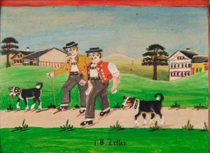 ZELLER Johann Baptist 1877-1959,Zwei Sennen mit Hunden,Beurret Bailly Widmer Auctions CH 2023-11-03