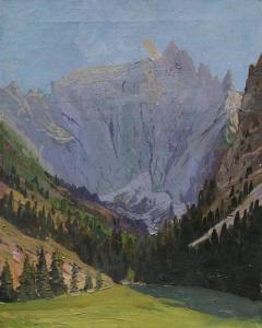 ZELLER Joseph 1873-1948,Berchte Baden (Mountain Baths),1923,Clars Auction Gallery US 2020-09-12