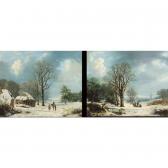 ZEMBSCH Johannes Simon,winter landscapes with woodgatherers and traveller,1835,Sotheby's 2004-09-27