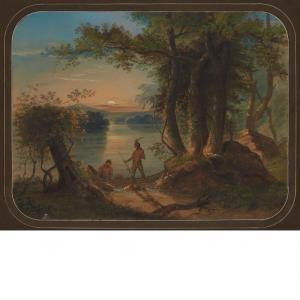 zeno shindler antonien 1813-1899,River Landscape--Sunset,William Doyle US 2015-04-01