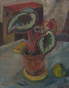 ZERFFI Florence 1882-1962,Still Life with a Pot Plant and Fruit,1953,Strauss Co. ZA 2023-05-15