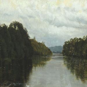 ZERNICHOW Cathrine Helene 1864-1942,Landscape with lake,Bruun Rasmussen DK 2011-10-24