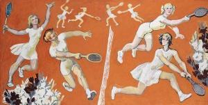 ZERNOVA Exaterina 1900-1995,La partie de tennis,1978,Aguttes FR 2011-11-04