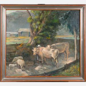 ZERRITSCH Jnr. Fritz 1888-1985,Cows in landscape,Deutsch AT 2022-03-02